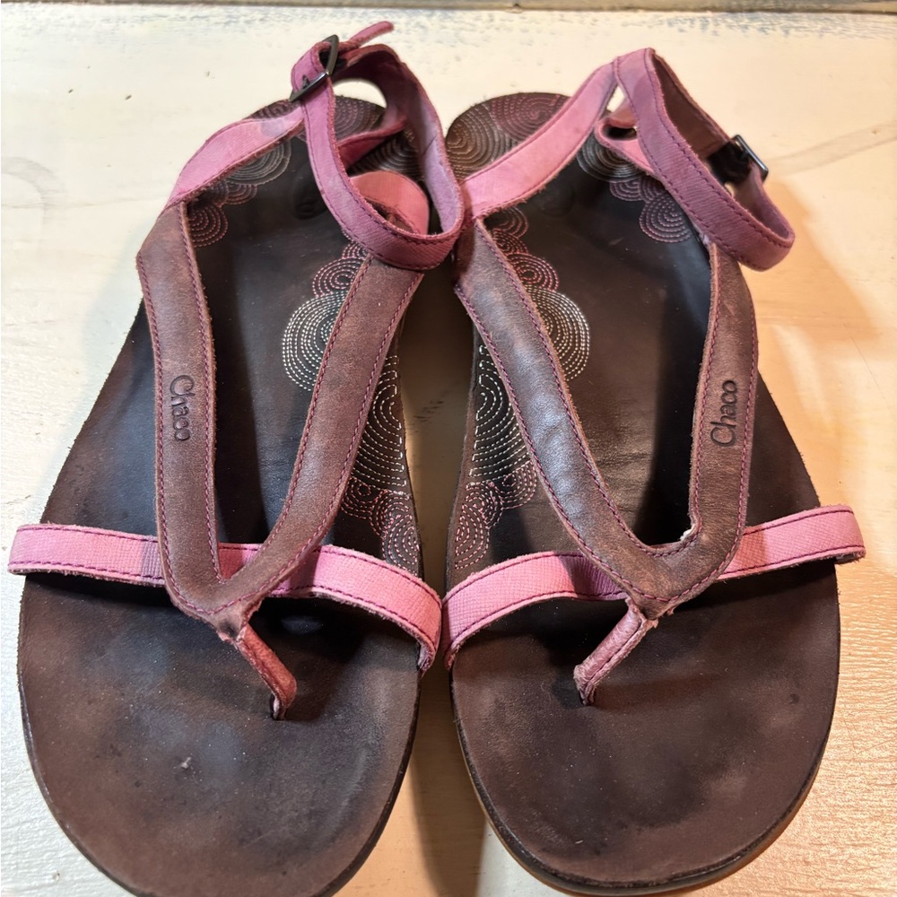 Chaco Women's Sandals with Pink and Brown Accents